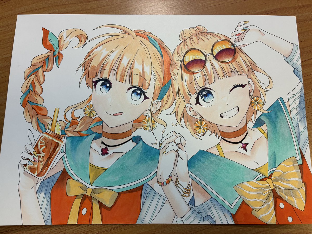 Serimaru_Emma's tweet photo. 中途半端のやつ終わらせた！
めちゃめちゃ放置してたから忘れてた

#HoneyWorks #成海聖奈 #成海萌奈
#Copic #模写 #もしゃもしゃ https://t.co/3zp1FBzX1d