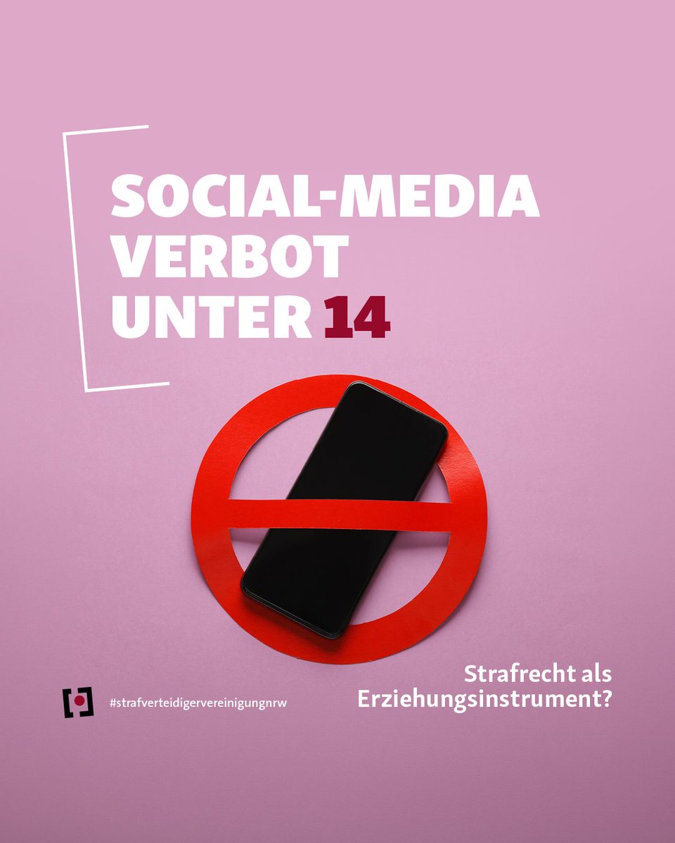 Social-Media-Verbot unter 14? ⚖️

Strafrecht als Erziehungsinstrument? Fragen der Verhältnismäßigkeit, Normklarheit und Durchsetzbarkeit bleiben offen. Symbolpolitik oder sinnvoller Jugendschutz?
#Strafrecht #Strafverteidigung #Jugendschutz #Rechtspolitik