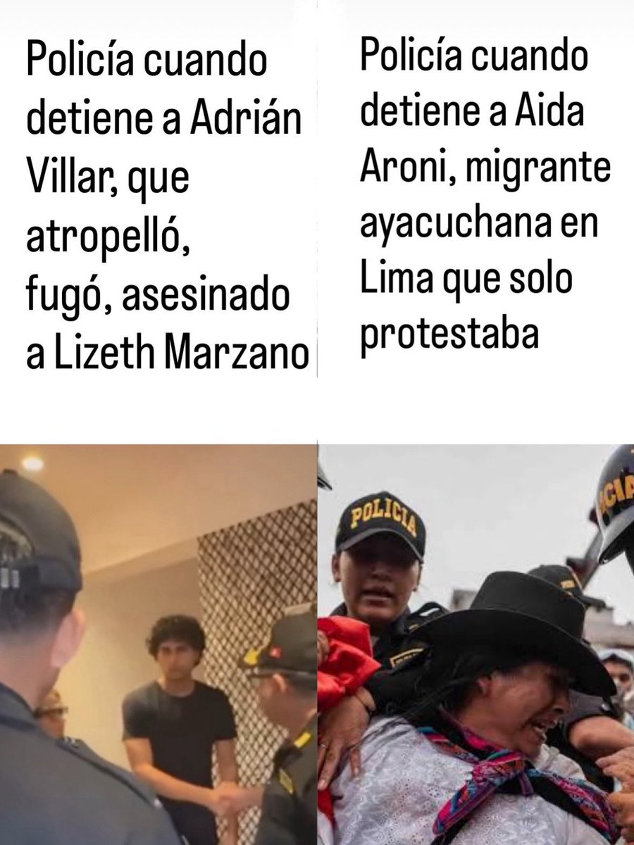 La verdad dolorosa del país. Hay una policía que respeta derechos, que se muestra educada cuando va a detener a San Isidro. Hay otra policía que golpea, detiene ilegalmente y hasta dispara cuando se trata de ciudadanos del sur que protestan. Esto es todo lo que debemos cambiar.