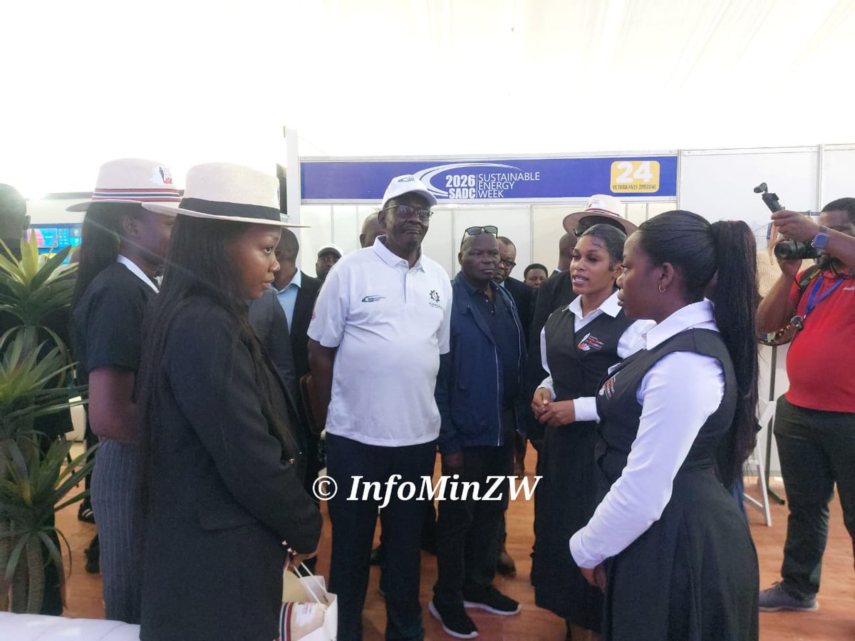 InfoMinZW's tweet photo. Today,  Vice President Colonel (Rtd) Dr. K. C. D. Mohadi officially opened the SADC Sustainable Energy Week (SSEW) Golf Tournament at Elephant Hills Resort Golf Course in Victoria Falls. https://t.co/97NAn9FtDR