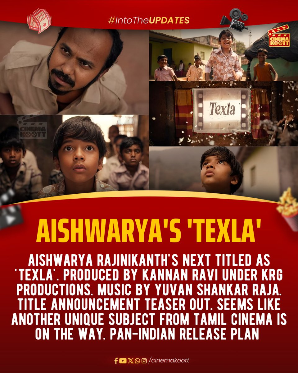 #AishwaryaRajinikanth 's #TEXLA

_
#intotheupdates #cinemakoott