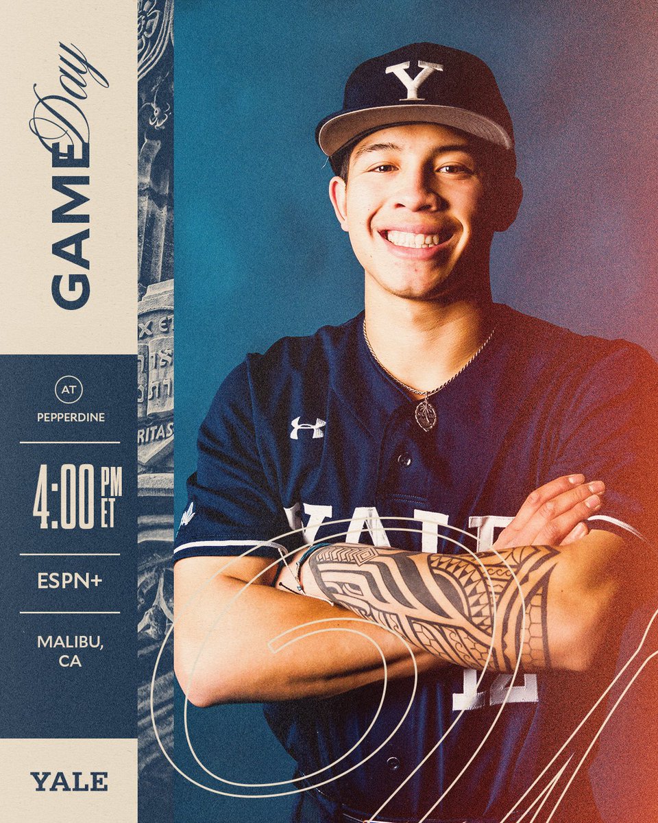 YaleBaseball's tweet photo. Last game out West 😎

📊 https://t.co/KtIhDkIxTL
📺 https://t.co/IA4NpgJyEw

#ThisIsYale https://t.co/ZARatEjgDB