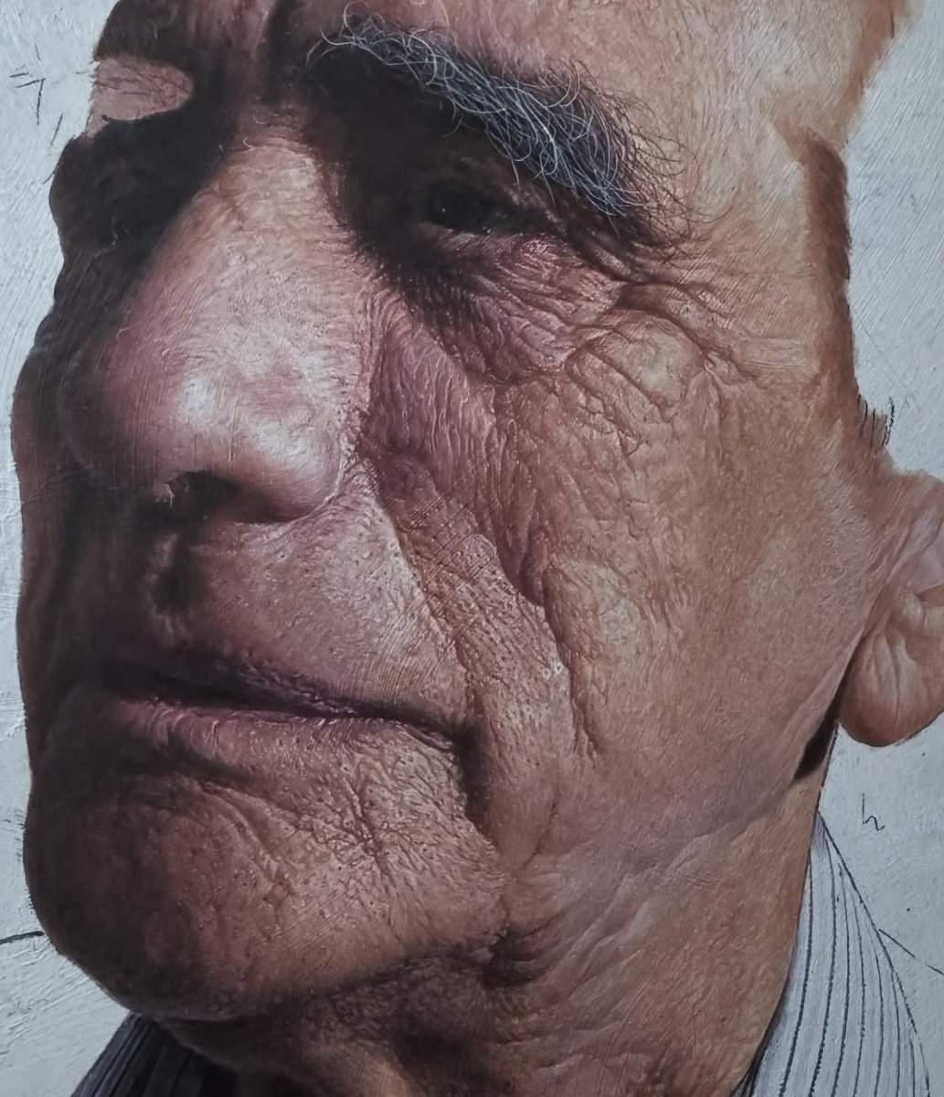 caldwellart's tweet image. Close up of a work in progress #acrylicpainting #realism #portrait