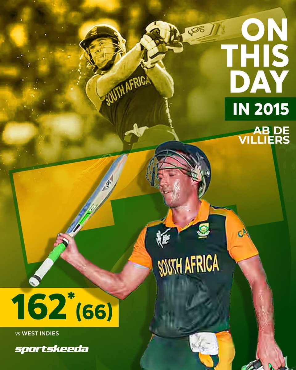 KooL077's tweet photo. #OTD in 2015, AB de Villiers produced one of the finest and most destructive ODI innings — 162 (66), which included the fastest 150 against West Indies in Sydney! 🇿🇦💯🔥
#SAvWI #Sydney #ODIWorldCup https://t.co/AIeSstis55