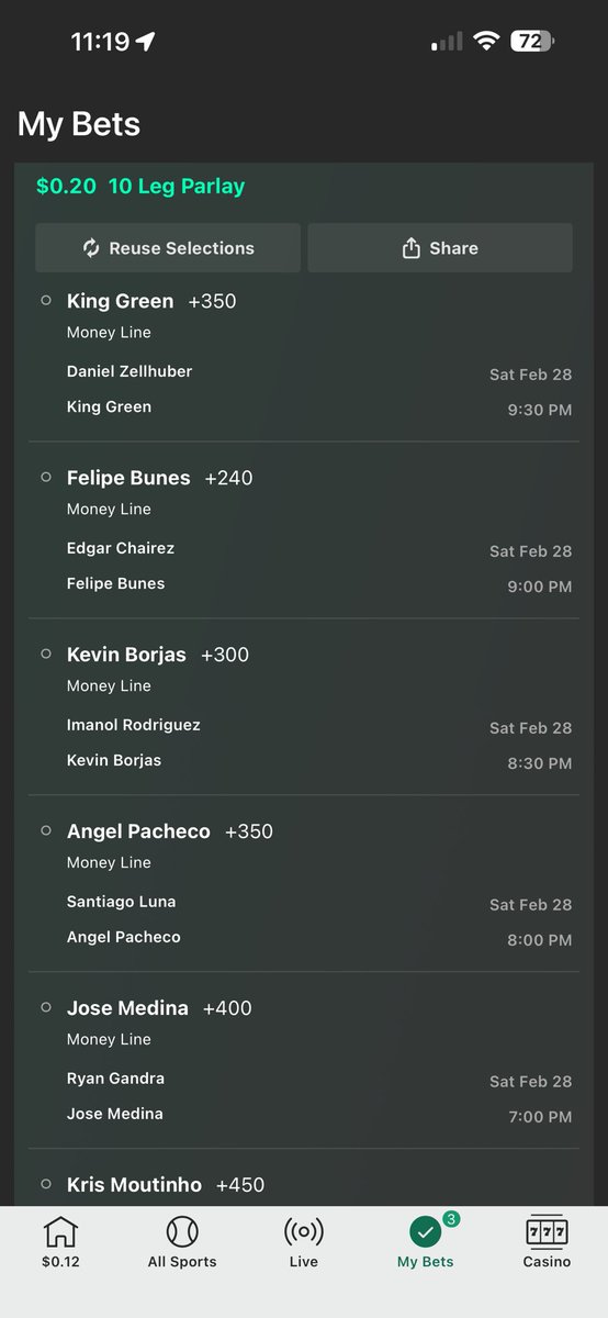 CleanlyPaper's tweet photo. A long shot. But look at these odds 🤑
#UFCBET #BET360 on a 0.20c bet! https://t.co/RlQy0oEZCi
