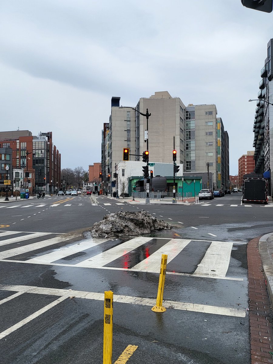 .<a href="/DCDPW/">DC Department of Public Works</a> and <a href="/311DCgov/">DC311</a>, for several weeks, there is a mound of snow that has been blocking a bike lane on 9th St NW &amp; V St NW.