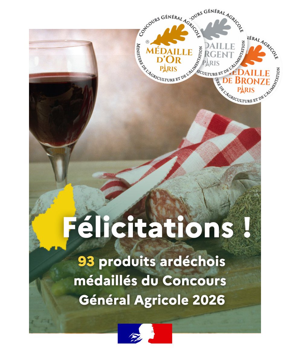 Image de Préfet de l'Ardèche - #SIA2026 | 🏅 Félicitations aux médaillés ardéchois du Concours Général Agricole 2026 !

Nos product