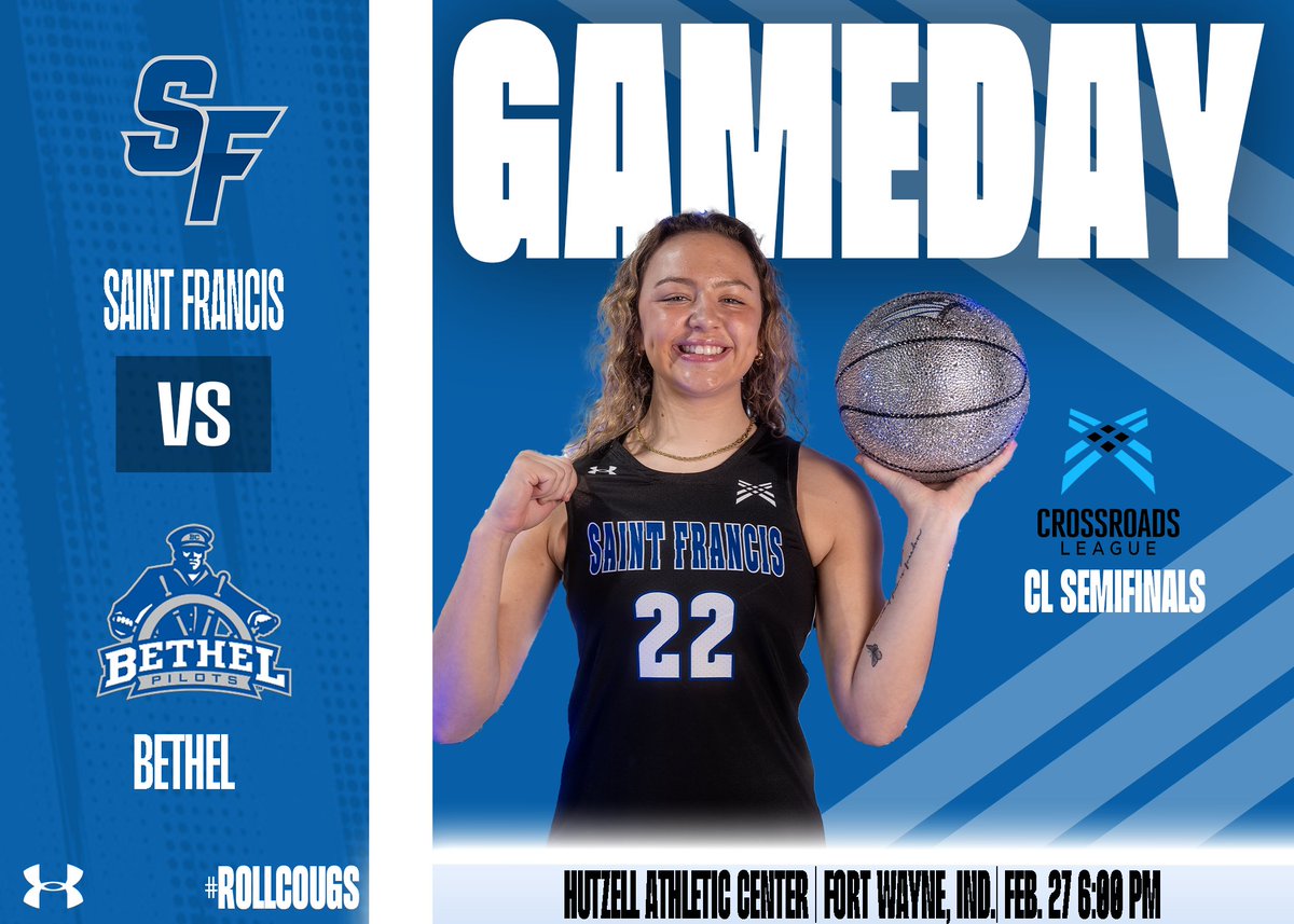 LadyCougBBall's tweet photo. IT’S GAMEDAY!

Saint Francis hosts Bethel in the Crossroads League Tournament Semifinals!

Game Preview: https://t.co/z15Xmd1BfK

🗓️ Friday, February 27
⏰ 6:00 PM
🆚 Bethel
📍Hutzell Athletic Center
📊https://t.co/XYwyToHkjQ
📽️https://t.co/dLSD5Eshdo

#TCC | #RollCougs https://t.co/E3zk2D5QdC