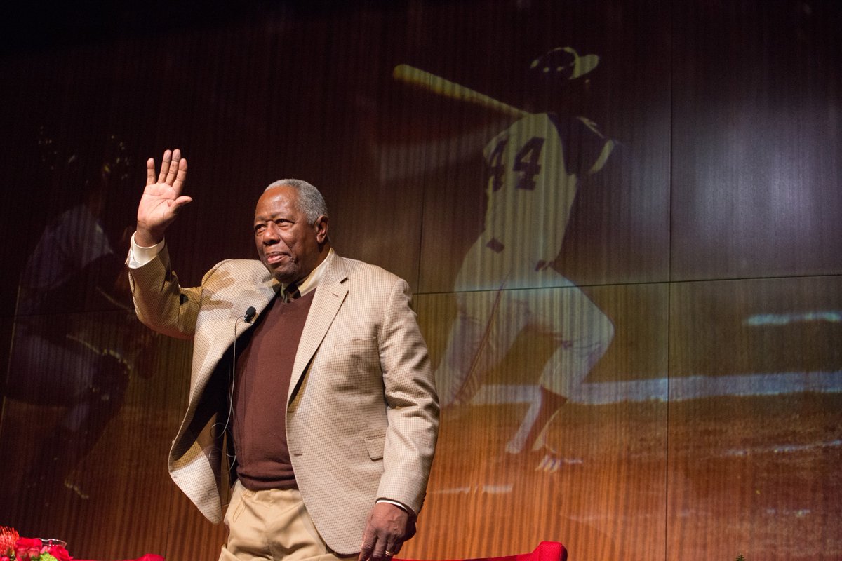LBJLibrary's tweet image. #BlackHistoryMonth

In 1967, baseball legend and #CivilRights advocate #HankAaron met with #LBJ in the #OvalOffice. Nearly 50 years later, he stood on our stage at the #LBJLibrary — continuing the conversation on courage and leadership.

📷 Yoichi Okamoto; Lauren Gerson