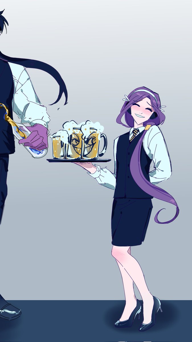 cinttax's tweet photo. My OCs as waiters 🐝
This was so much fun to draw! I loved drawing different hair and outfits for them 
#artmoots #ocart https://t.co/fC1OQm7XdP