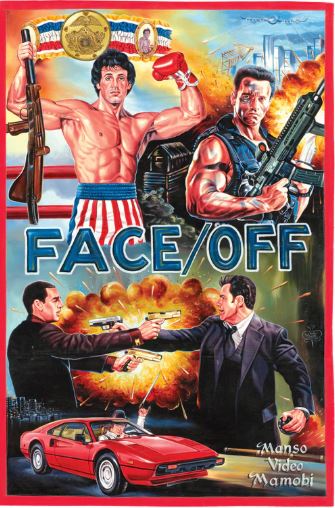 FilmsQuirky's tweet image. #AfricanFilmPoster  #GhanaFilmPoster
In Ghana 🇬🇭 when posters can't be imported, local artists will bootleg them to the best of their abilities.

#FaceOff (1997)
A FBI agent assumes the identity of the criminal who murdered his son via facial transplant surgery.