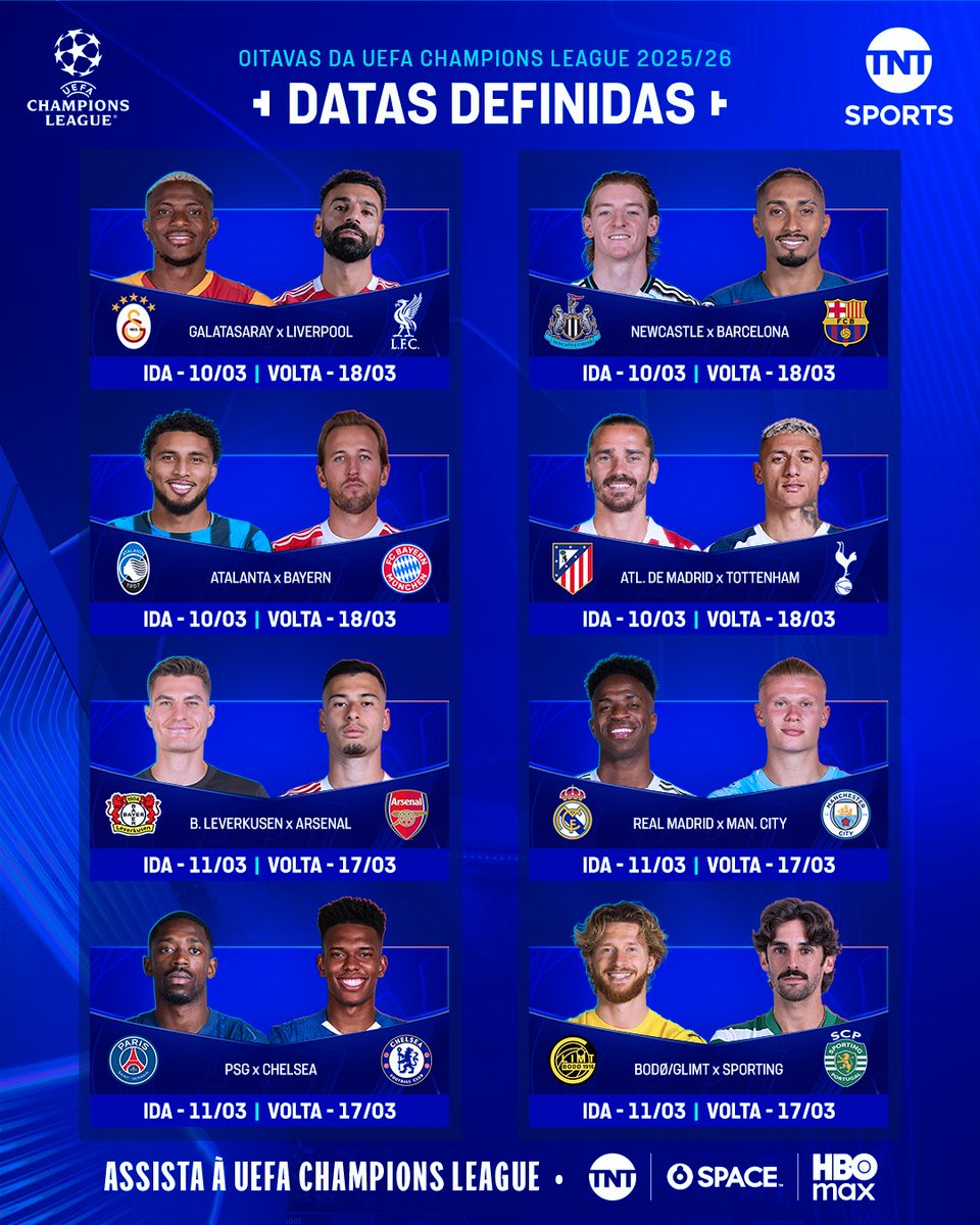 ANOTE NA SUA AGENDA PARA NÃO PERDER NADA! 🗓️ As datas dos jogos das oitavas de final da #CasaDaChampions já estão definidas! 🏆 E aí, quais são seus favoritos? #MFM