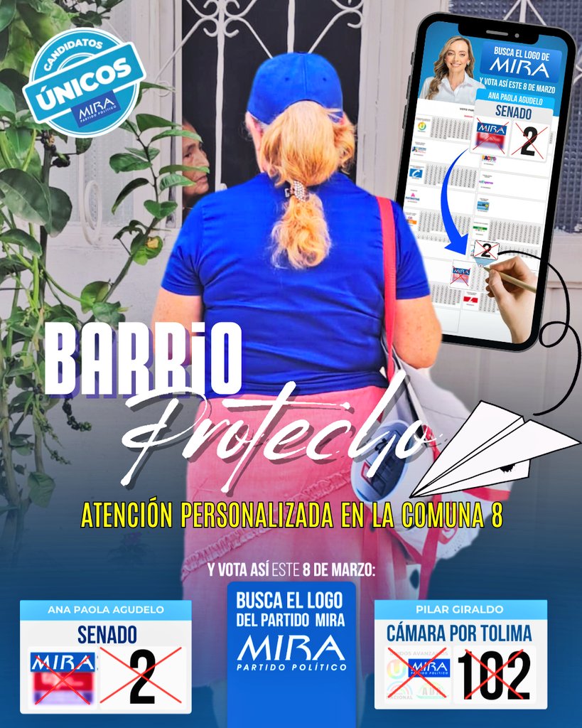 Martha_Castella's tweet photo. 💙 PROTECHO: PEDAGOGÍA PUERTA A PUERTA

Llegamos a este barrio enseñando cómo votar 🏘️

Negocio por negocio, vecino por vecino, explicando con paciencia dónde marcar.

Protecho ya sabe:
✅ 0⃣2️⃣ Senado - Ana Paola Agudelo
✅ 1⃣0⃣2️⃣ Cámara - Pilar Giraldo 

#Protecho #MIRA #Ibagué https://t.co/jfaZdijiDQ