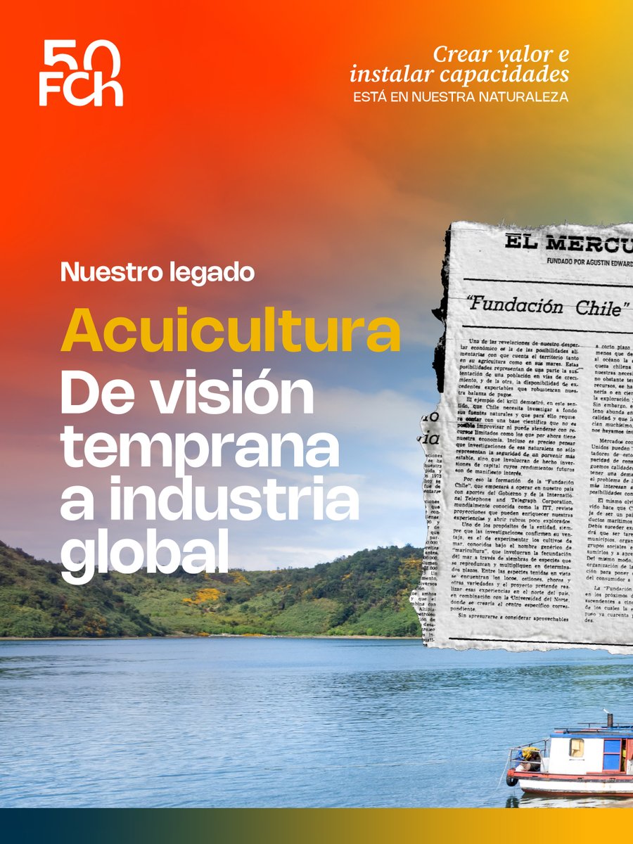 fundacionchile's tweet photo. 🤩 Nuestro legado en el tiempo | Acuicultura 🌊.

Crear valor e instalar capacidades está en nuestra naturaleza. A 50 años de nuestro nacimiento, como Fundación Chile queremos compartir lo que ha sido parte de nuestro legado. https://t.co/qHCRHpY8DE