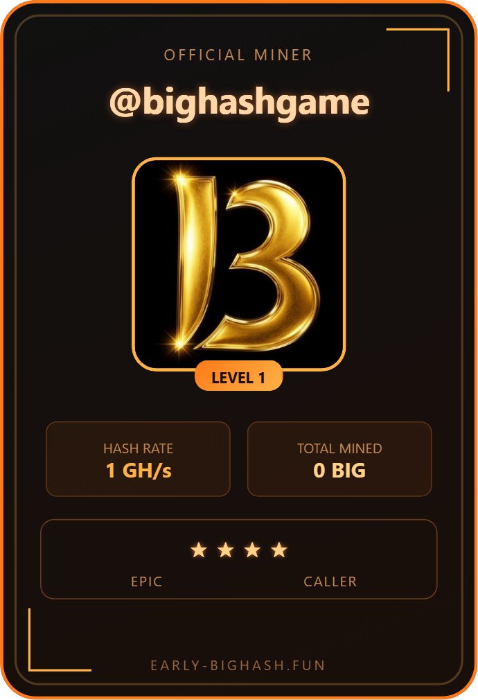 bighashgame's tweet photo. Just started my crypto mining empire on https://t.co/JXN1GAavJt 🚀

My Hashrate: 1 GH/s
Level: 1

Join the revolution on Solana! ⛏️💎

#BIGHASH #Solana #CryptoGaming https://t.co/0FCdyOi5j0