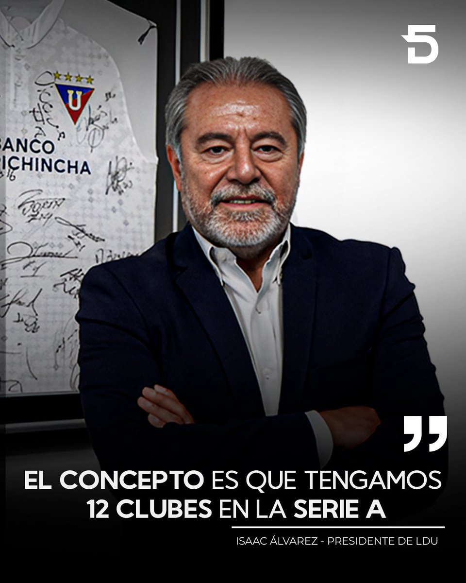 doble5ec's tweet image. ⚽️ ¿SE REDUCE LOS EQUIPOS EN LIGA PRO? 👀

Isaac Álvarez, presidente de #LDU, habló sobre la propuesta de la #AFNA de reducir de 16 a 12 equipos la primera división 📉
El tema se trató en el Congreso de la #FEF, realizado en Guayaquil 🏟️, pero los dirigentes no lograron llegar a