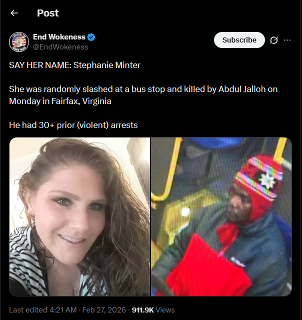 deployerr007's tweet image. WHAT THE FUCK

This is the next Iryna????

Stephanie Minter was Slashed and KILLED on a fucking bus by a black guy named Abdul Jalloh

Its literally the SAME story as Iryna

Justice For Stephanie Minter!!!

Its going viral as fuck right now, millions of views all over X

HE HAD