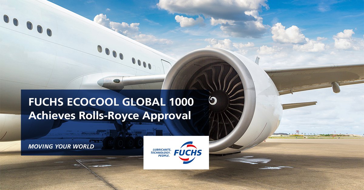FUCHSLube_UK's tweet image. ECOCOOL GLOBAL 1000 Achieves Rolls-Royce Approval ✈️

FUCHS Lubricants (UK) plc is proud to announce that ECOCOOL GLOBAL 1000 has achieved full approval to Rolls-Royce CSS 129/131.

Find out more about our latest approval here ➡️ ow.ly/OIV950YmXhf

#FUCHS #MOVINGYOURWORLD