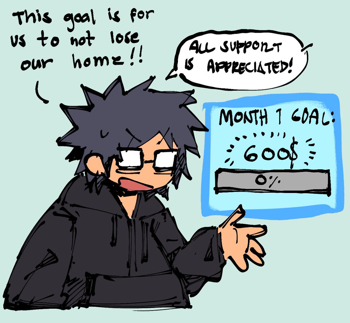 For the next 6 months I will be putting up a 600$ goal for the house. It's gonna be a grueling journey but I hope I'll be able to get it. 

All support will be greatly appreciated, thank you!!
ko-fi.com/mynamesloo/goa…