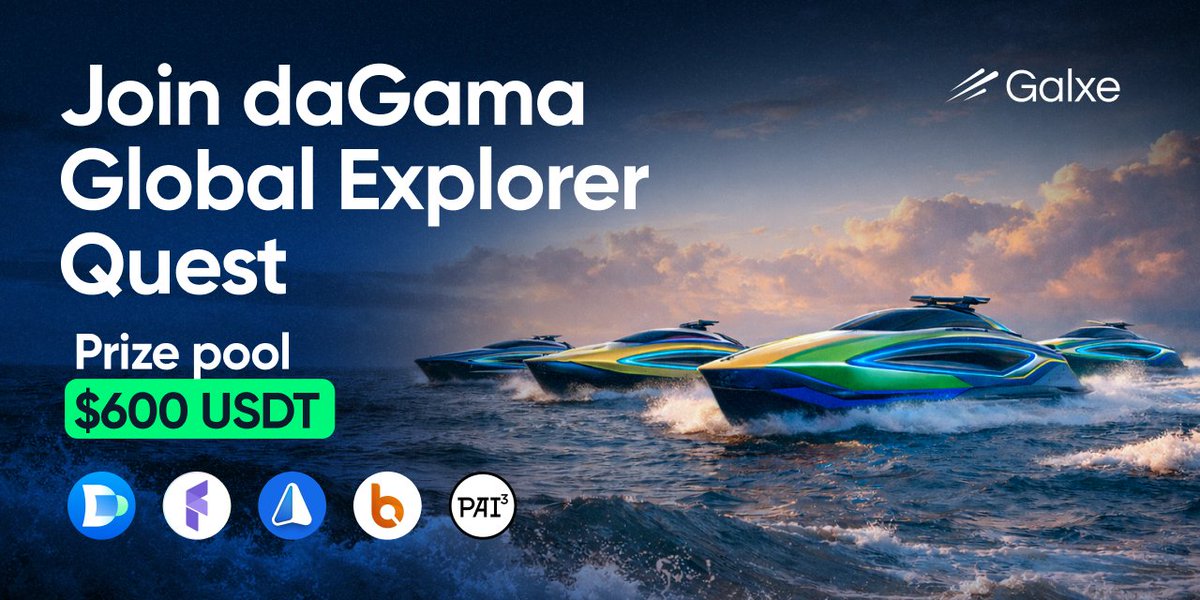 Join the daGama Global Explorer Quest 🔎

Take part in our new partner quest powered by <a href="/Galxe/">Galxe</a>! Complete tasks, engage with leading Web3 projects, and climb the leaderboard.

📅 Dates: February 27 – March 18
💰 Prize pool: 600 USDT from daGama and partners
🔗 Join the sprint: