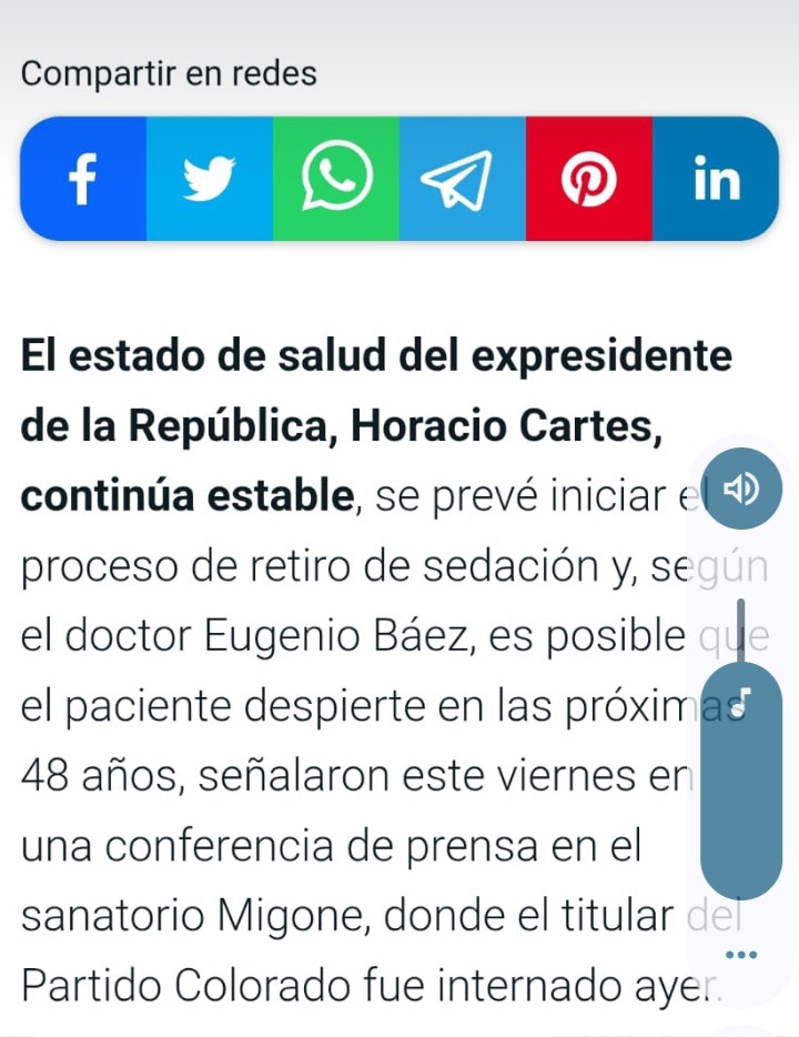 Cómo lo quieren en LA NACION al ex Pdte Horacio Cartes...
Según su crónica, el Dr.Eugenio Báez ( infectologo) " es posible que el paciente despierte en los próximos...48 AÑOS!!!!!"