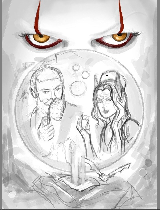 Little sketchy from last night, Had a bit of an inspiration kick. #oc #pennywise