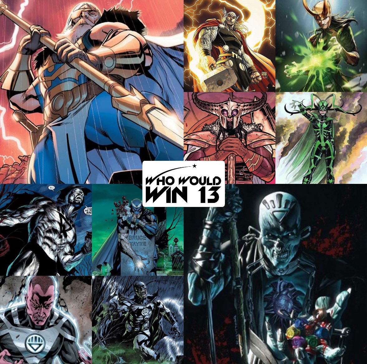 WhoWouldWin13's tweet image. TEAM-BATTLE‼️‼️

#Odin’s Team (Marvel)⚡️🌈🔨
🆚
#Nekron’s Team (DC)💀🪦🏮

Who wins, and why⁉️

#whowouldwin #deathbattle #trending #viral