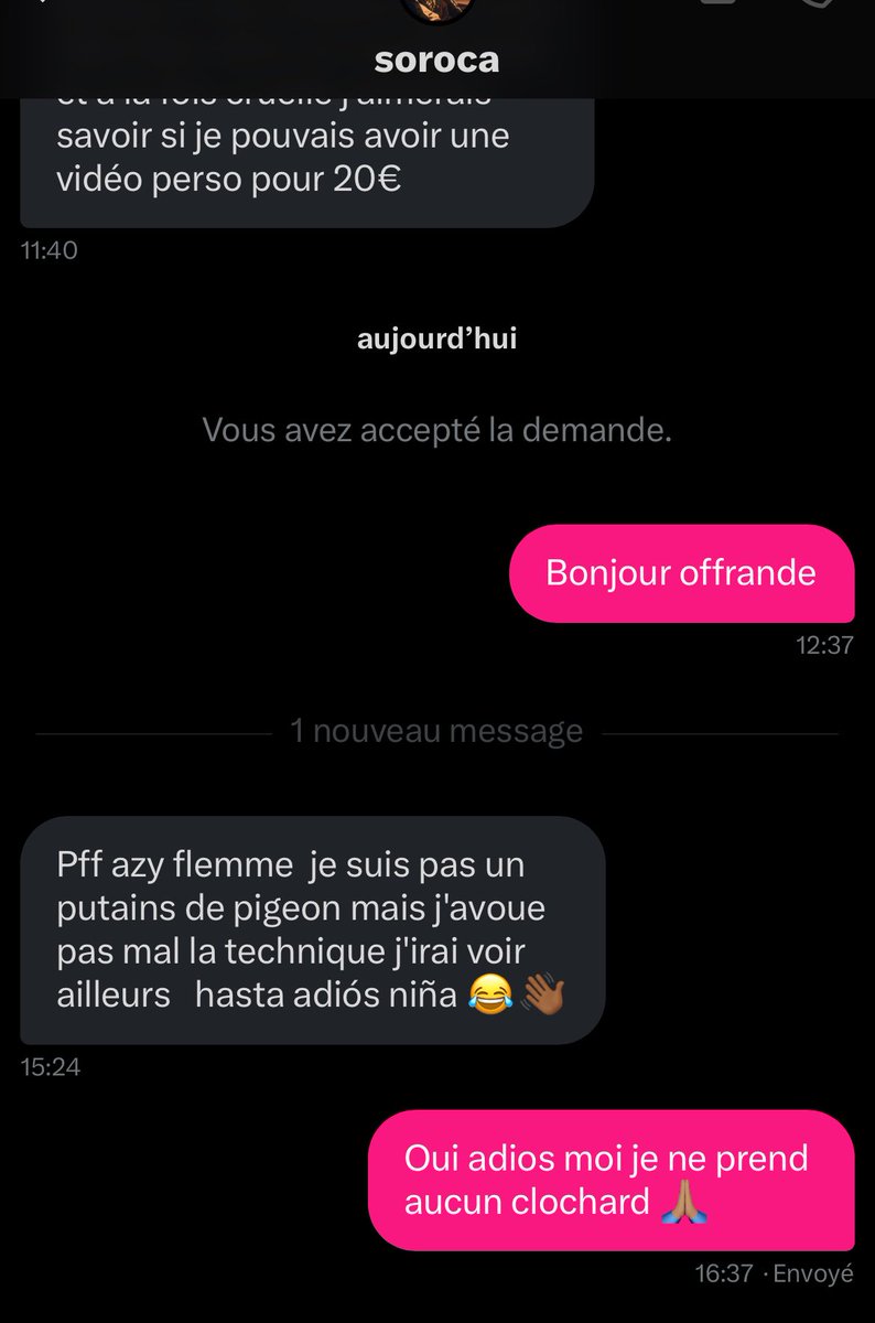 C’est pour ça qu’on est obliger de mettre l’offrande sinon ça me force à parler avec des broke boys!!!