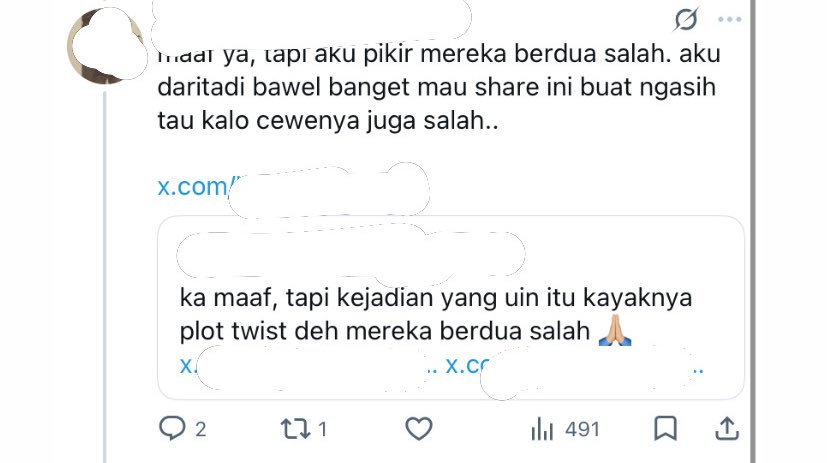 “gue bukan bela si cowok, dia tetep salah, tapi cewenya juga salah.” FOKUS KE FEMISIDANYA. oh god and u r also a WOMAN.