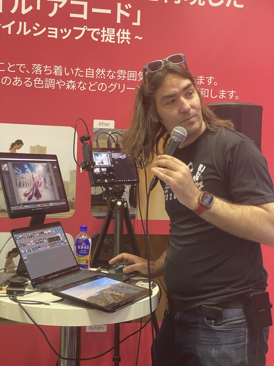 take_off32's tweet photo. CP+1日目
本日のイルコ先生は、5つのブースにて撮影に役立つ新製品を実際の撮影と合わせてご紹介です。

各ブースとも光の魔術師イルコ先生のトークは大人気‼️
YouTubeから飛び出した生のイルコ先生に会いに行こう❗️

#CPプラス2026 
#光の魔術師
#イルコ先生 https://t.co/382Im031Aa