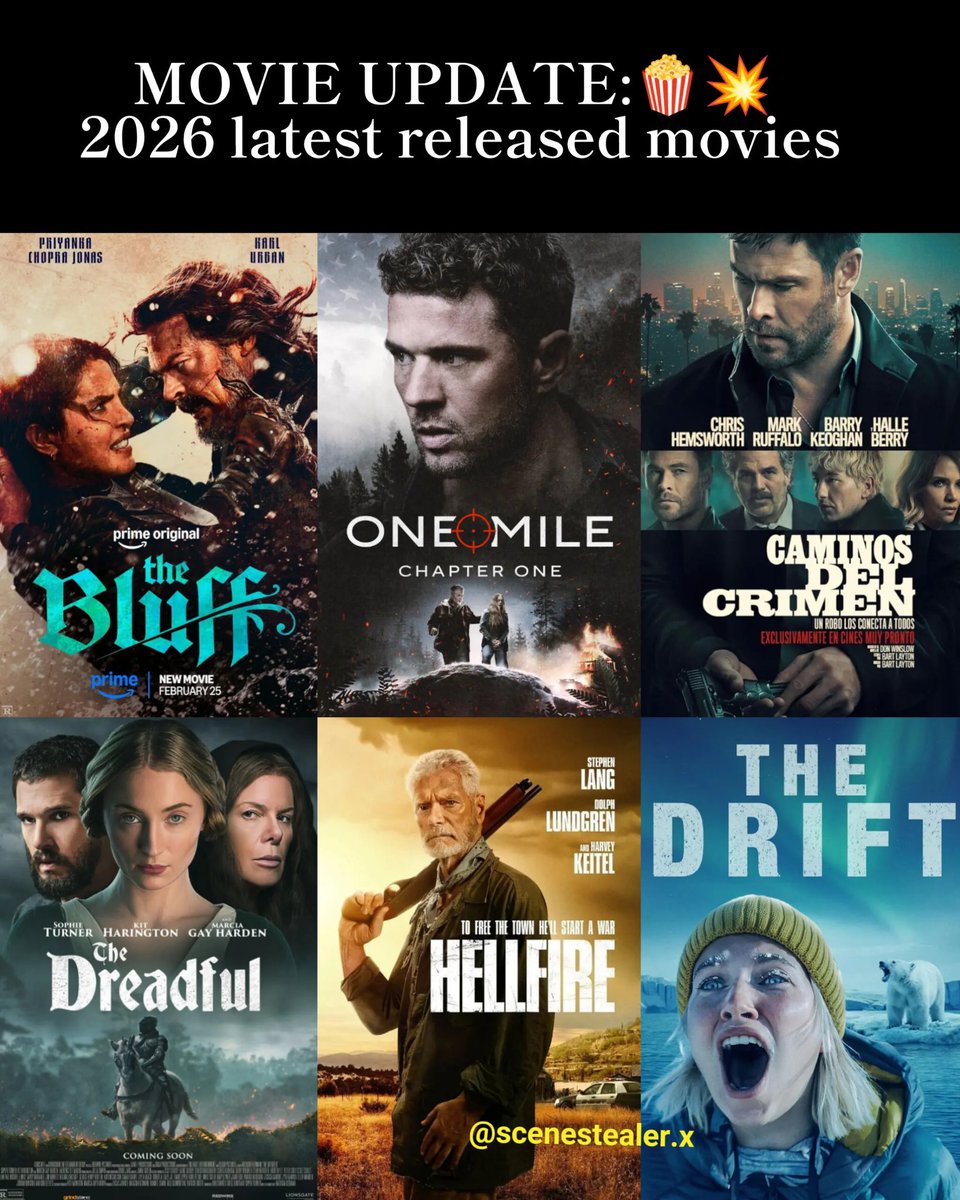 Cargo_1911's tweet photo. TOP Movies Recommendations For You 2026 

1.  28 Days Later
2. 28 Weeks Later
3. 3 Idiots
4. 300 
5. Alita Battle Angel
6. Anaconda
7.  Annihilation 
8. Anna
9. Apocalypto
10. Army of the Dead
11.  Avatar
12. Baby Driver
13. Blade Runner 2049
14. Blood Diamond
15. Children of Men
16. Clash of the Titans
17.  Cube
18. Django
19. Dracula
20. Dune 1
21.  Dune 2
22. Edge of Darkness
23. Edge of Tomorrow
24. Escape Room 1
25. Escape Room 2
26. Ex Machina
27.  Final Destination
28. Fight Club
29. Forrest Gump
30. Fury
31.  Goodfellas
32. Great Gatsby
33. Hacksaw Ridge
34. Immortals
35. In Time
36. Inception
37.  Inglorious Basterds
38. Interstellar
39. I, Robot
40. John Wick
41.  Joker
42. Kingsman The Golden Circle
43. Kingsman The Secret Service
44. Limitless
45. Logan
46. Looper
47.  Lord of the Rings
48. Mad Max Fury Road
49. Malena
50. Memento
51.  Mission Impossible 
52. Ninja Assassin
53. Oblivion
54. Pacific Rim
55. Peninsula
56. Prey
57.  Prometheus
58. Pulp Fiction
59. Ready Player One
60. Ready or Not
61.  Resident Evil 
62. Rise of the Planet of the Apes
63. Schindler’s List
64. Spectre 
65. Shawshank Redemption
66. Shutter Island
67.  Snowpiercer
68. Source Code
69. Split
70. Tau
71.  Tenet
72. The Bourne Identity
73. The Bourne Supremacy
74. The Bourne Ultimatum
75. The Dark Knight
76. The Great Wall
77.  The Hobbits
78. The Irishman
79. The Man from U.N.C.L.E
80. The Martian
81.  The Matrix
82. The Meg 1&2
83. The Old Guard 1&2
84. The Pianist
85. The Prestige
86. The Pursuit of Happyness
87.  The Revenant
88. The Shadow Strays
89. Total Recall 
90. Train to Busan
91.  Transcendence
92. Troy
93. Upgrade
94. Venom 
95. War of the Worlds 
96. Wolf of Wall Street
97.  Wolf Warrior 1
98. Wolf Warrior 2
99. World War Z
100. Wrath of the Titans

As a movie lover, I’m sure you’ve seen plenty of these already 😄

How many have you seen so far?