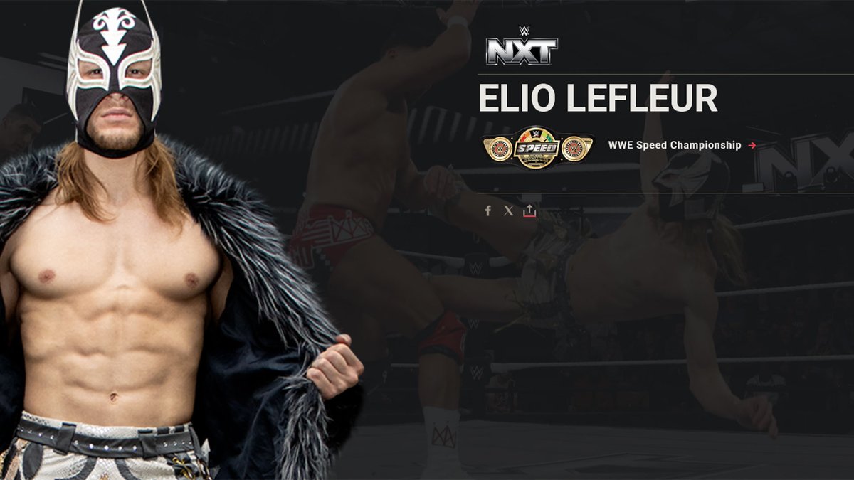 CatchNewz's tweet photo. Elio LeFleur a maintenant sa propre page sur le site officiel de la WWE. Sa bio :

"Quand vous regardez Elio LeFleur, il n'est pas tout à fait ce à quoi vous vous attendez.

Le French Luchador a reçu son masque à seulement 16 ans de la part de son mentor et il honore la tradition de la lucha à chaque fois qu'il est entre les cordes.

Que ce soit à NXT ou à la AAA, une chose est sûre : LeFleur va déchirer le ciel."