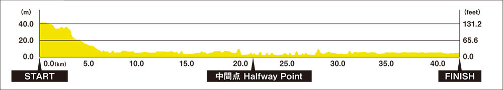 Longruncrew's tweet photo. Le profil du parcours du marathon Tokyo > à tous les marathons en France. 
Zéro difficulté. https://t.co/svQqqbryPE