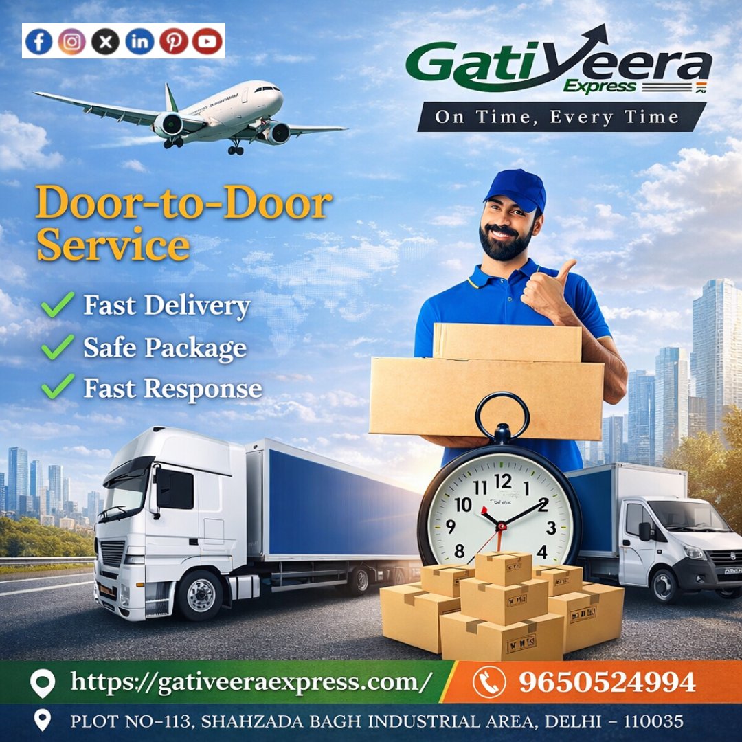 gativeera's tweet photo. GatiVeera Express – On Time, Every Time!
Door-to-Door Delivery Service ke saath ab parcel bhejna hua aur bhi aasaan.
Fast Delivery | Safe Package | Quick Response

📞 Call Now: 9650524994
🌐 Website: https://t.co/QHxehV5OxD

#GatiVeeraExpress #DoorToDoorDelivery #FastDelivery https://t.co/30lwBPfOPc