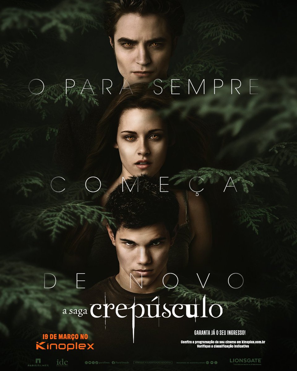 Kinoplex's tweet image. Prepare-se para voltar a Forks! 🌙🧛‍♂️🐺 A pré-venda para a exibição histórica e comemorativa de Crepúsculo a partir de 19 de março já começou no #Kinoplex. Garanta já seu ingresso em kinoplex.com.br.

#Twilight #TeamEdward #TeamJacob #PréVenda #Cinema #AmoCinema