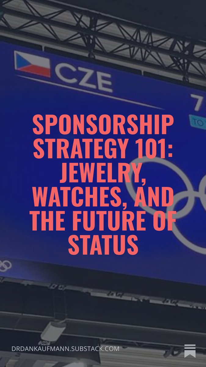 dankaufmann's tweet photo. Sponsorship Strategy 101: Jewelry, Watches, and the Future of Status https://t.co/HdlXd4WVOC https://t.co/7seZJIOF6K