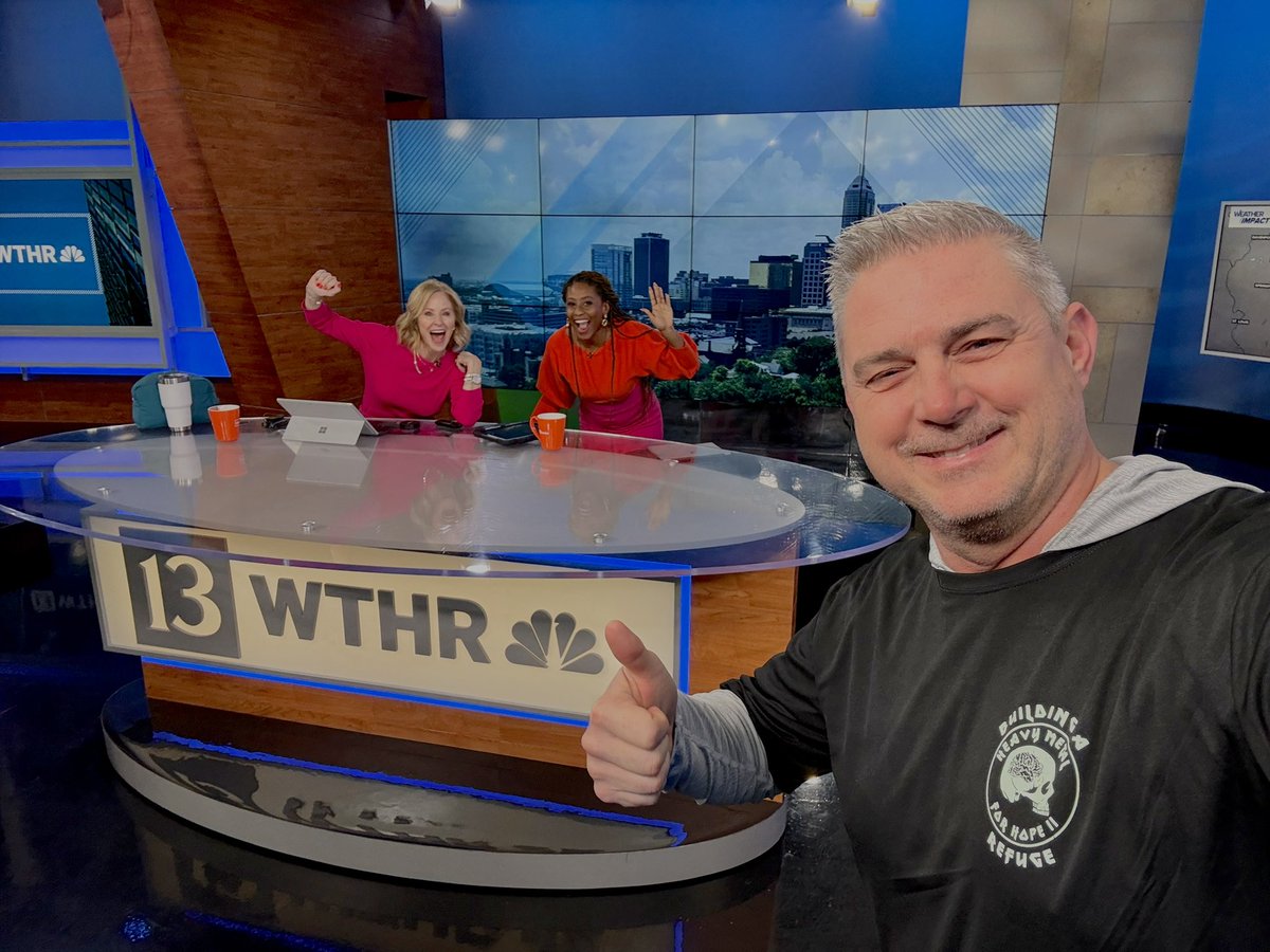refuge_a's tweet photo. Thank you to @WTHRcom  and the morning team for supporting men’s mental health awareness! 

Come out to @416wabash and support Heavy Metal for Hope Saturday 2/28 !! 

Help us reach our goal by donating. Text “metalhealth” to 44834 and donate today! https://t.co/joHYmso8IK