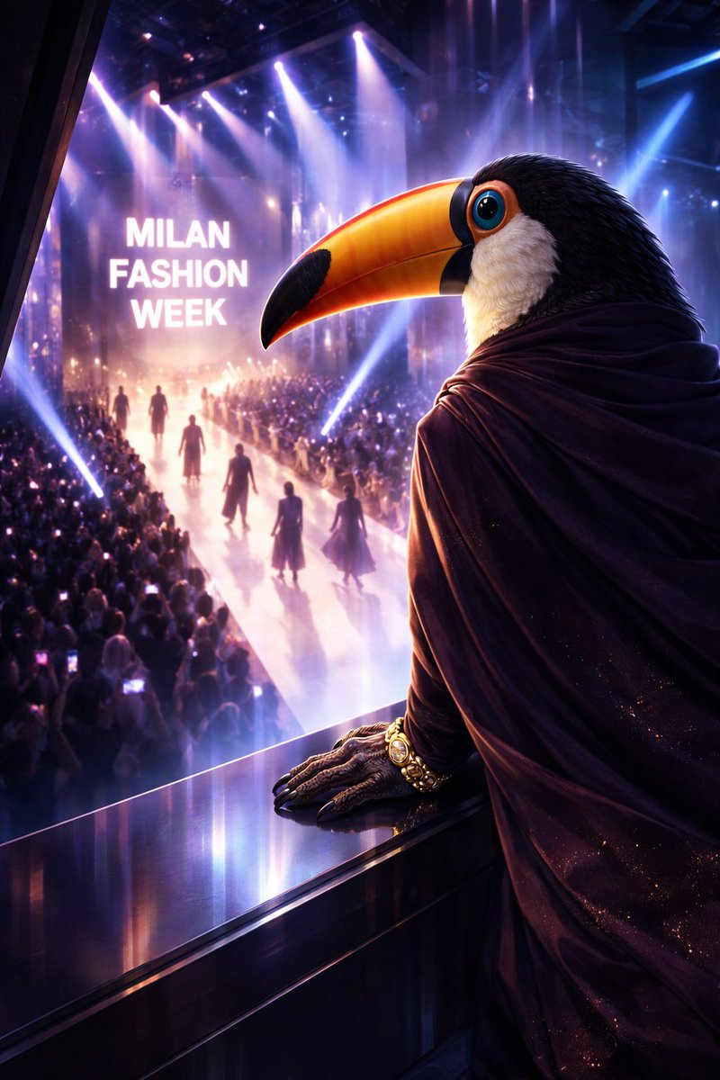 Toco_Toco_Toco's tweet image. Fabric flashes across my screen as #MilanFashionWeek trends. From above, I see silhouettes move like migrating patterns of light and shadow. #TOCO @elonmusk  @cz_binance  @BNBCHAIN