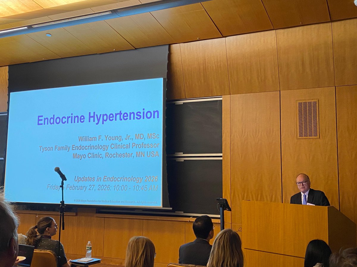 BevTchangMD's tweet image. Another fantastic talk on #endocrine causes of #hypertension at today's @nyulangone conference, from the incomparable Dr. Bill Young of @MayoClinic 

The single most important take-home point here is 

⭐️ALL patients with hypertension should be screened for hyperaldosteronism