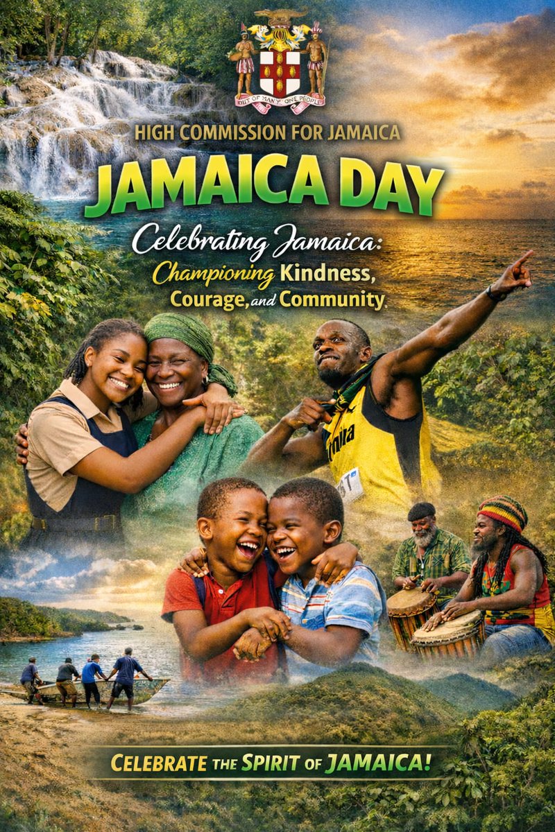 JHC_TT's tweet photo. The High Commission for Jamaica, Port of Spain, warmly invites members of the Jamaican community and friends of Jamaica
to commemorate Jamaica Day 2026, under the theme: "Celebrating Jamaica: Championing Kindness, Courage and Community". https://t.co/kGX4Qre6G4