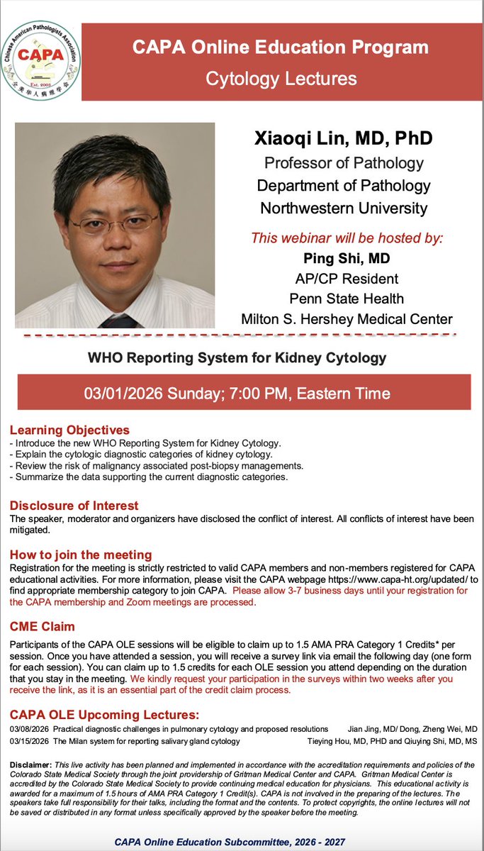 Chinese American Pathologists Association tweet media