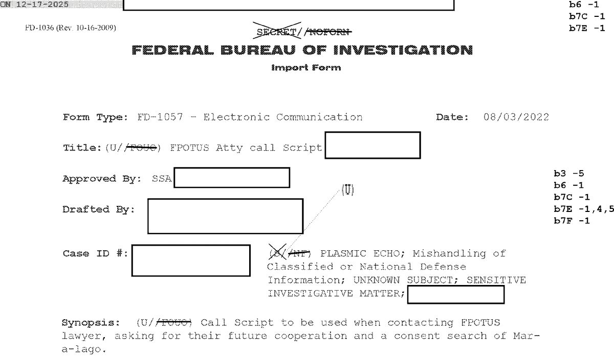 JasonLeopold's tweet photo. NEW FOIA Files newsletter is out! The FBI just turned over nearly 100 pages of emails to me that provides additional context and color related to the FBI's resistance to searching Trump's Mar-a-Lago for classified & other docs he took after he left office in 2021
https://t.co/yR626lwYP7