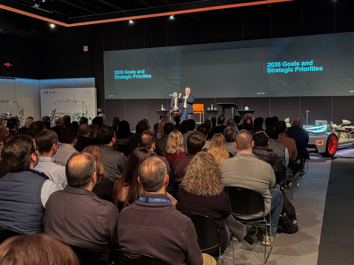 Aptiv's tweet photo. What a great day in Troy, Michigan! 🙌 Yesterday, 200 team members joined our All-Employee Broadcast in person, with many more tuning in globally. 🌎 Thanks to everyone who joined, asked questions, and fueled the momentum.
#LifeAtAptiv #AEB #AllEmployeeBroadcast #Aptiv https://t.co/w76Su0cpMo