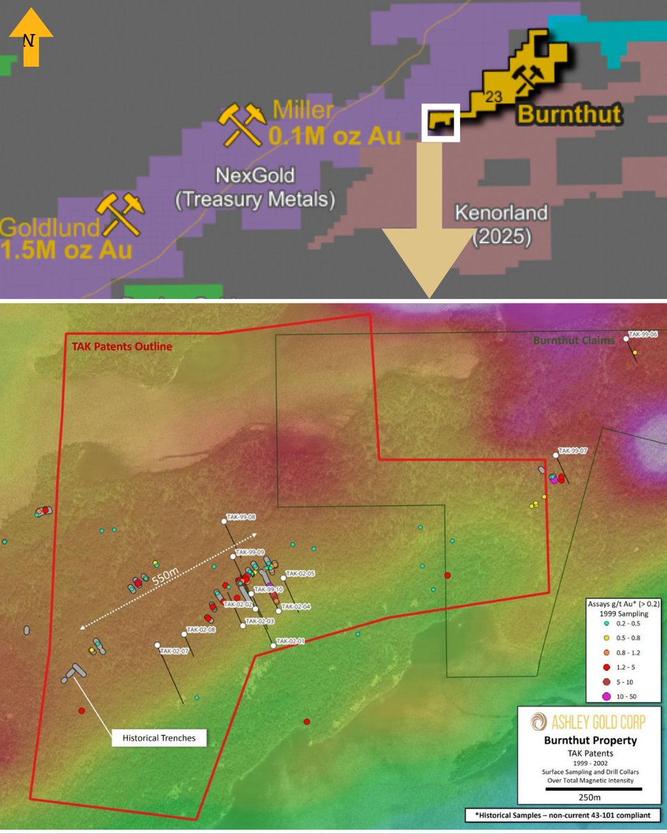 $ASHL $ASHL.cn 

Ashley #Gold Corp. targets discovery bordering the NexGold Goliath-Gold complex $NEXG $NEXG.v. 

On February 10, 2026, the Company announced that Abitibi Geophysics had been engaged to deploy their 3D OreVision system over Ashley's 100% owned Tak Patents, which