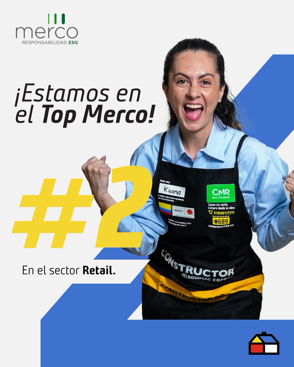 Homecenter_co's tweet photo. ¡Estamos en el ranking de Merco Digital en Retail! 🔝😀
Un reconocimiento que nos impulsa a seguir generando impacto positivo cada día. Gracias al equipo que construye la casa más grande del país y a quienes confían en nosotros 🏡💙.
#Homecenter #MercoDigital #JuntosConstruimos https://t.co/dOPhv905vU