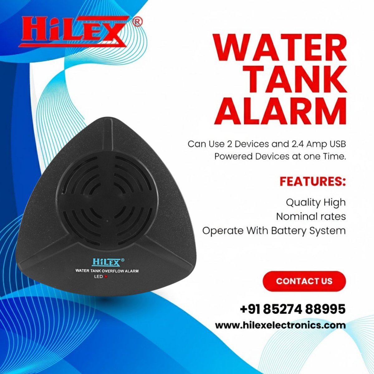 Elect85071Hilex's tweet image. To create a compelling social media caption for this water tank alarm, I’ve drafted a few options ranging from professional to problem-solving.

📞 Contact us today: +91 85274 88995
🌐 Visit: hilexelectronics.com

#Hilex #MultiPlug #6Amp #Electricals #PowerSolution