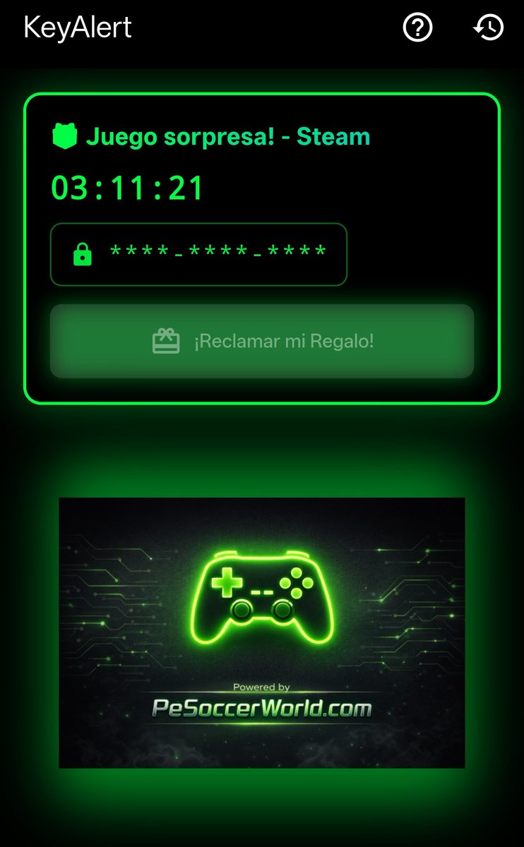 PeSoccerWorld's tweet photo. Os recordamos que dentro de poco, nuevo regalo en la APP para Android #KeyAlert , buscala en el store si aún no la tienes 🎁🎮
El más rápido en pulsar el botón, se lleva el juego, así de fácil 🛎️ https://t.co/rDicM6G1rS