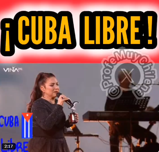 Iherreraa's tweet photo. Gloria Estefan le canta a la Cuba Libre, pero le dan la gaviota de platino a Mon Laferte que quería quemar supermercados durante el estallido. https://t.co/8Emv3WG3cd