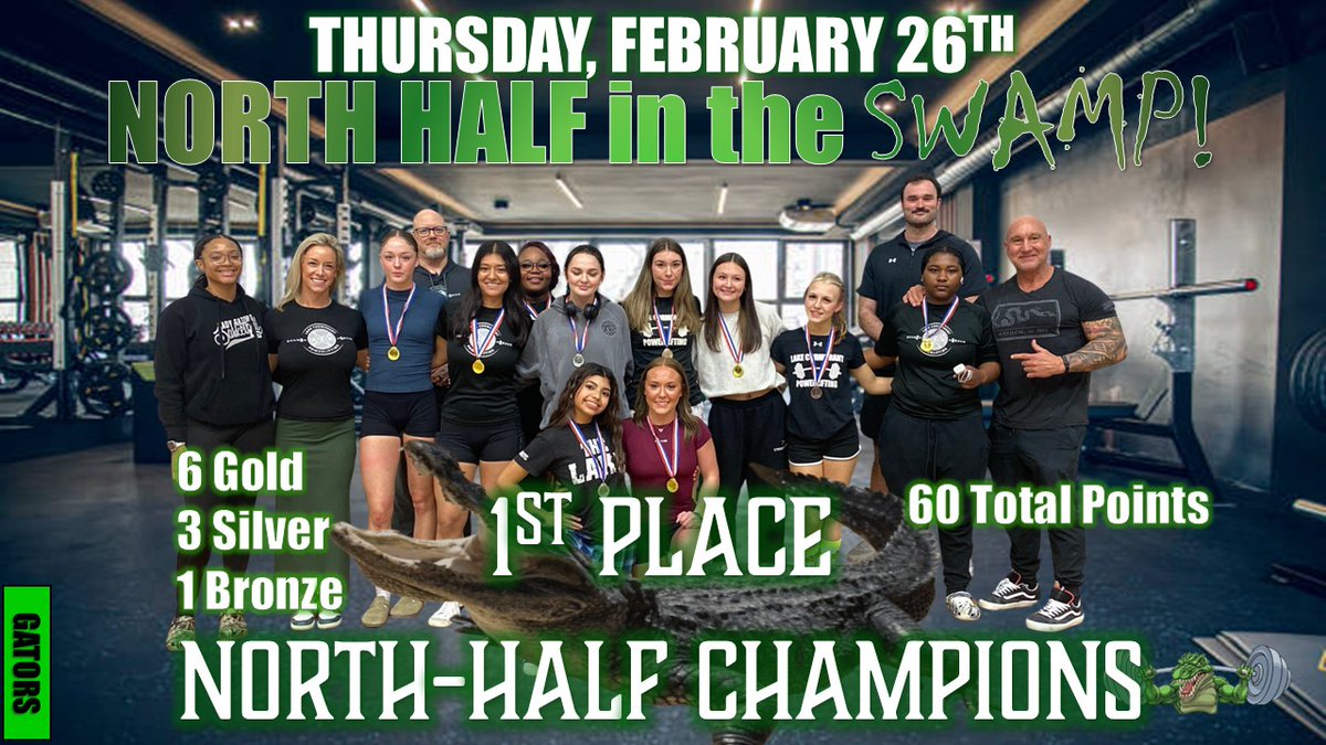 lcgatornation's tweet photo. Lady Gators are the 6A North-Half CHAMPIONS!!!
🐊🏋️💪💥💥 https://t.co/DJ67j6ZImo