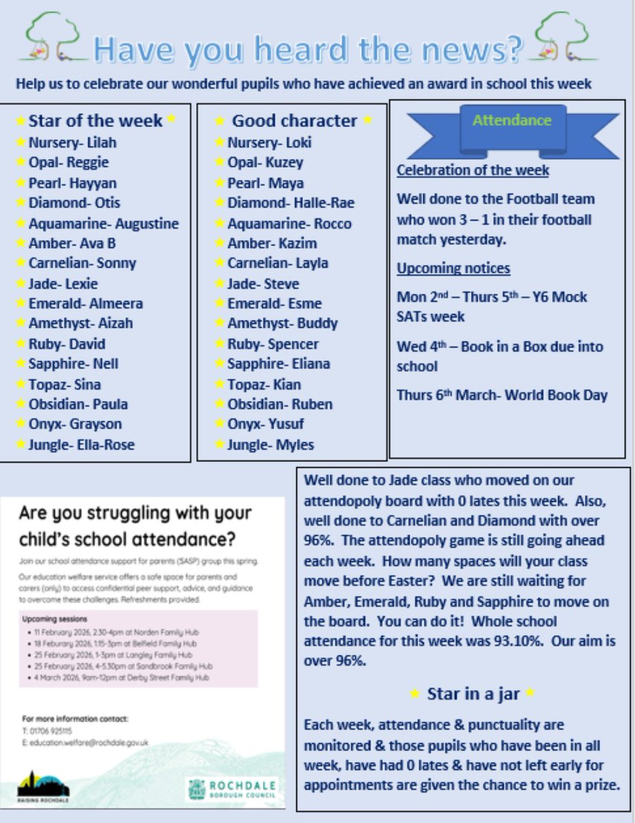 Elm Wood Primary School have had their latest weekly celebration #assembly of this half term. Please help us to #celebrate our amazing pupils by reading all about our #Staroftheweek and #attendance  #Goodcharacter #beyourbest #expectations #reward #celebrate #superstars